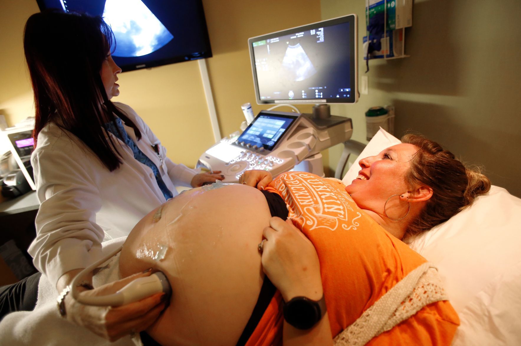 Gena Lager has an ultrasound